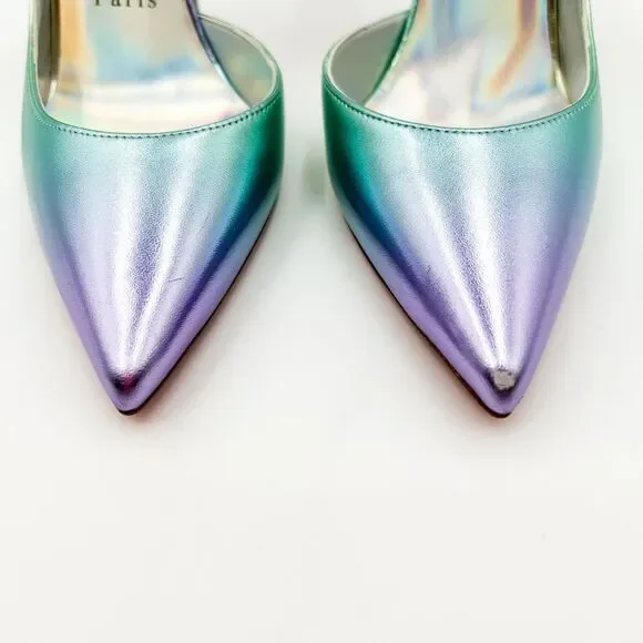 Christian Louboutin Iriza Pumps 100 Ombré Iridescent Heels EU 37.5 US 7.5 - Picture 4 of 14